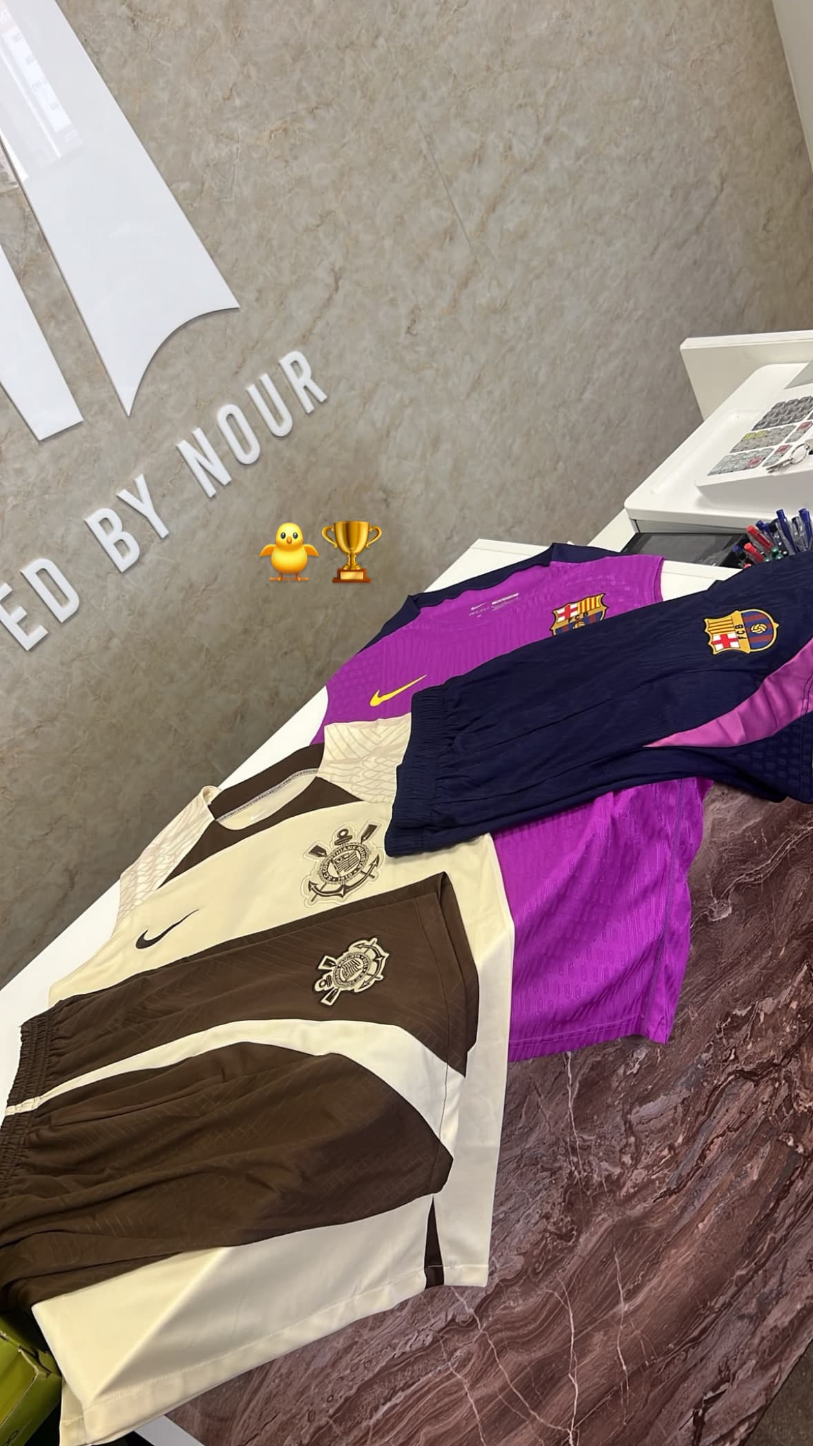 Mouwloze Set FC Barcelona & Corinthians Beige