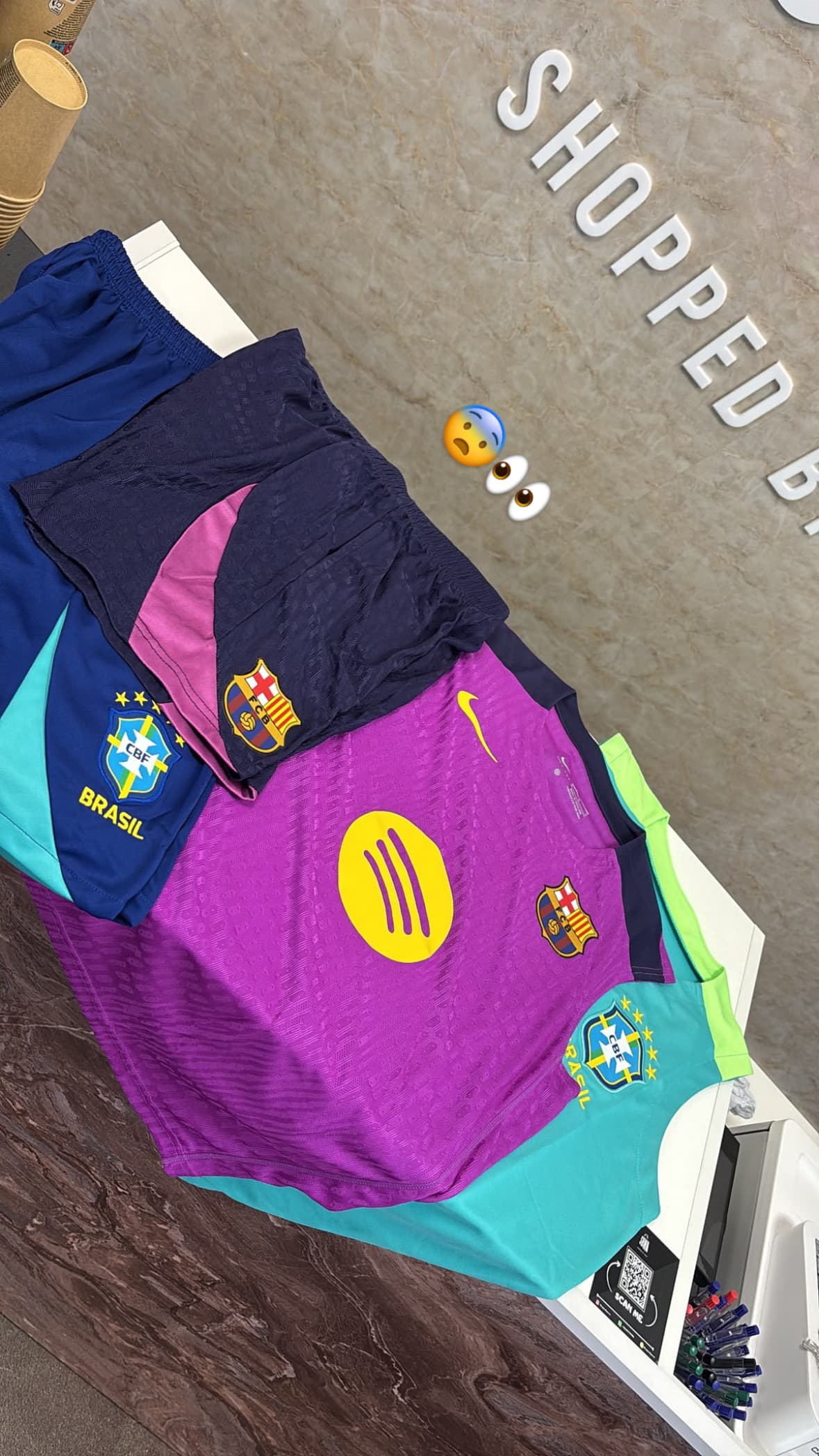 Mouwloze Setje FC Barcelona & Brazilie
